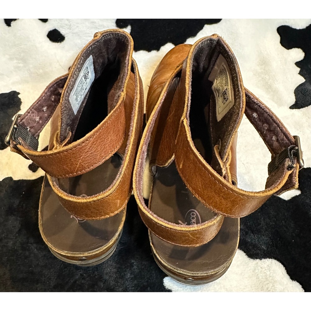 Chaco Cataluna Clog Tan Leather Slingback Studded Block Heel Boots Womens Size 8 - Picture 6 of 9